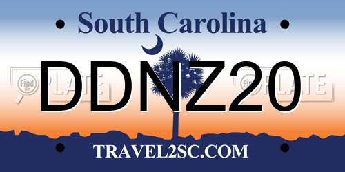 DDNZ20 South Carolina License Plate