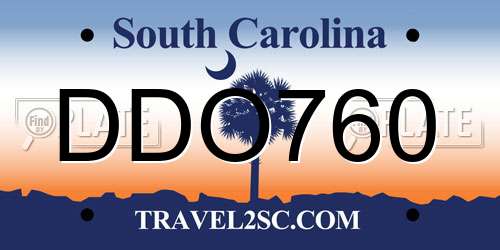 DDO760 South Carolina License Plate