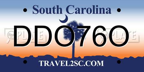 DDO76O South Carolina License Plate
