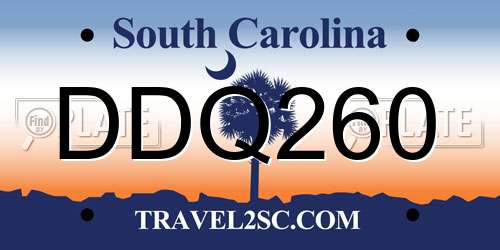 DDQ260 South Carolina License Plate