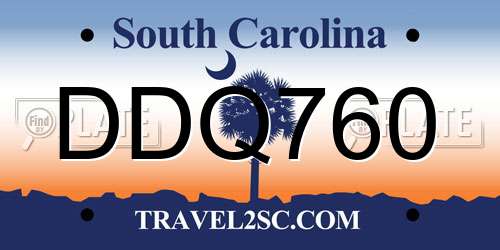 DDQ760 South Carolina License Plate
