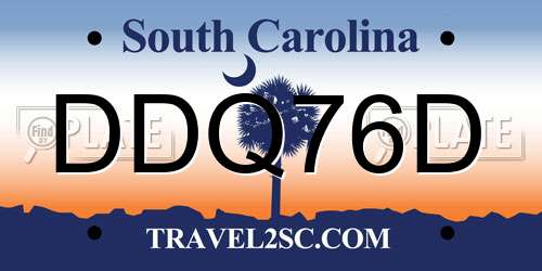 DDQ76D South Carolina License Plate