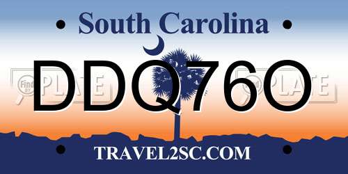 DDQ76O South Carolina License Plate