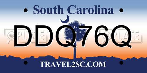 DDQ76Q South Carolina License Plate