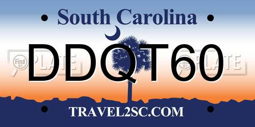 DDQT60 South Carolina License Plate