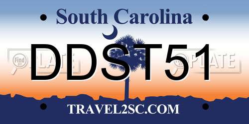 DDST51 South Carolina License Plate