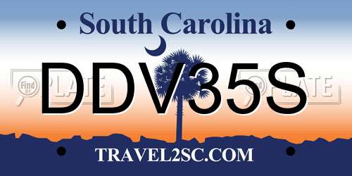 DDV35S South Carolina License Plate