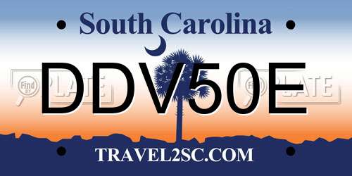 DDV50E South Carolina License Plate