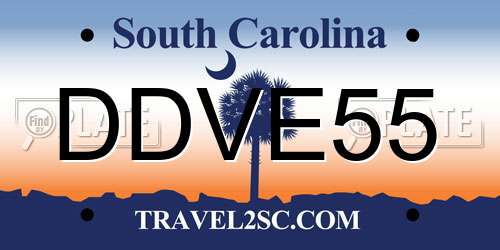 DDVE55 South Carolina License Plate