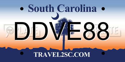 DDVE88 South Carolina License Plate
