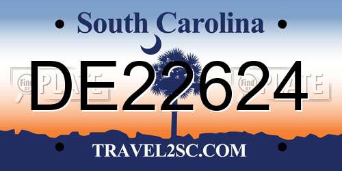 DE22624 South Carolina License Plate