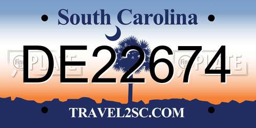DE22674 South Carolina License Plate