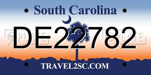 DE22782 South Carolina License Plate