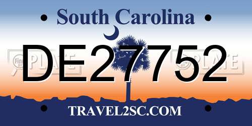 DE27752 South Carolina License Plate