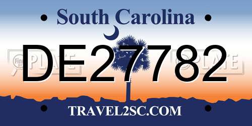 DE27782 South Carolina License Plate