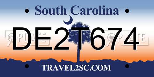 DE2T674 South Carolina License Plate