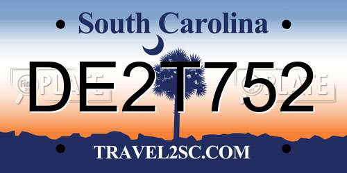 DE2T752 South Carolina License Plate