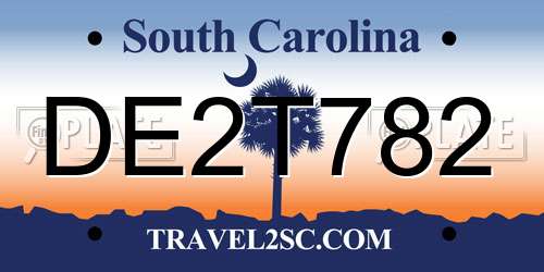 DE2T782 South Carolina License Plate