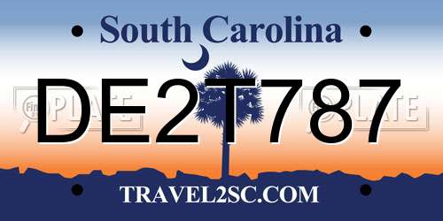 DE2T787 South Carolina License Plate