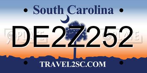 DE2Z252 South Carolina License Plate