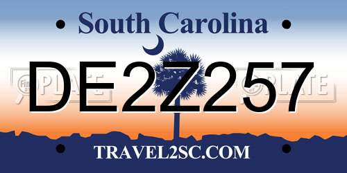 DE2Z257 South Carolina License Plate