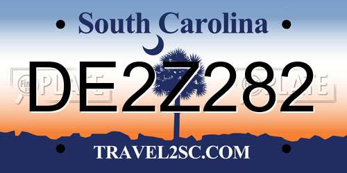 DE2Z282 South Carolina License Plate