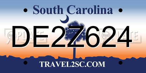 DE2Z624 South Carolina License Plate