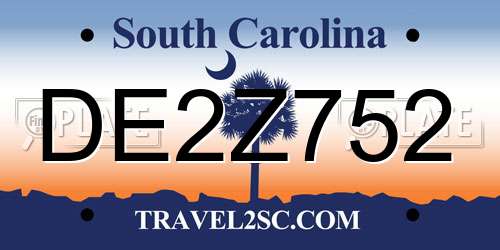 DE2Z752 South Carolina License Plate