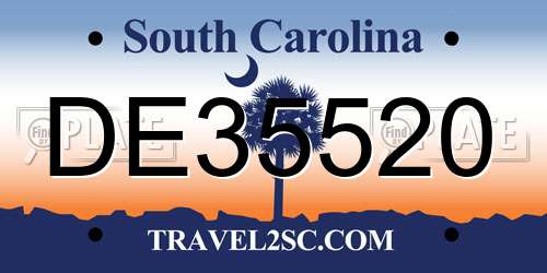 DE35520 South Carolina License Plate