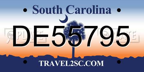 DE55795 South Carolina License Plate