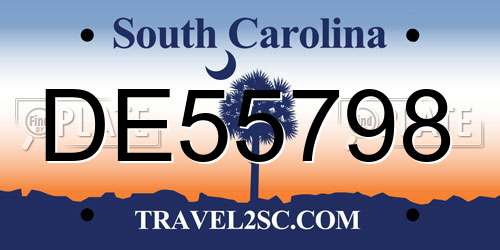 DE55798 South Carolina License Plate