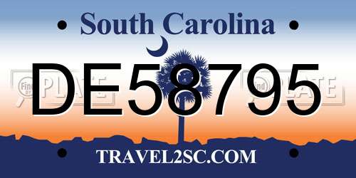 DE58795 South Carolina License Plate