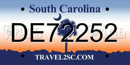 DE72252 South Carolina License Plate