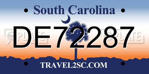 DE72287 South Carolina License Plate