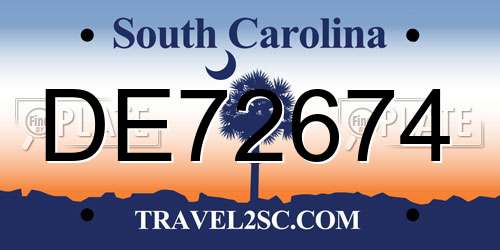 DE72674 South Carolina License Plate