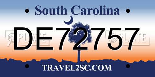 DE72757 South Carolina License Plate