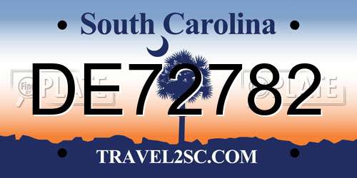 DE72782 South Carolina License Plate