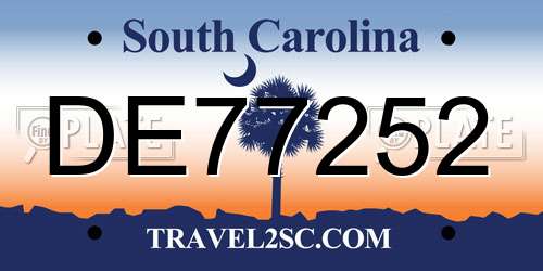 DE77252 South Carolina License Plate