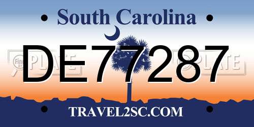 DE77287 South Carolina License Plate