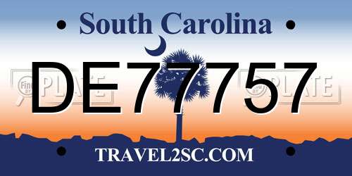 DE77757 South Carolina License Plate