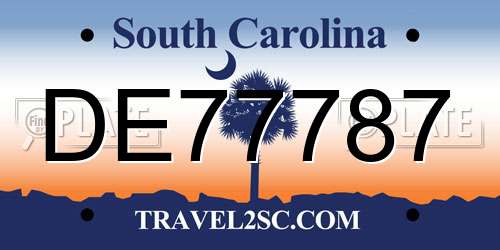 DE77787 South Carolina License Plate