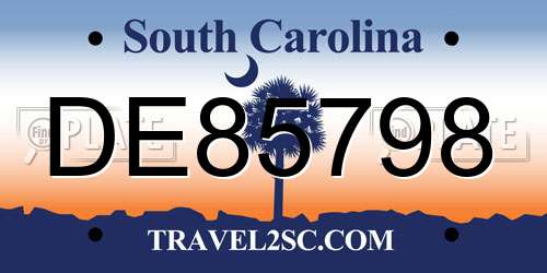DE85798 South Carolina License Plate