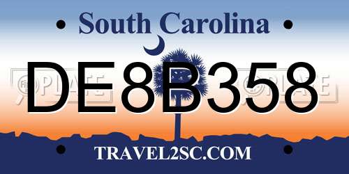 DE8B358 South Carolina License Plate