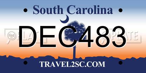 DEC483 South Carolina License Plate