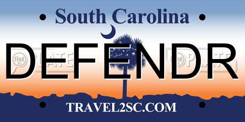 DEFENDR South Carolina License Plate