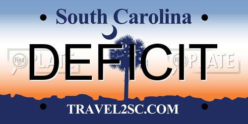 DEFICIT South Carolina License Plate