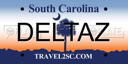 DELTAZ South Carolina License Plate