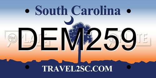 DEM259 South Carolina License Plate