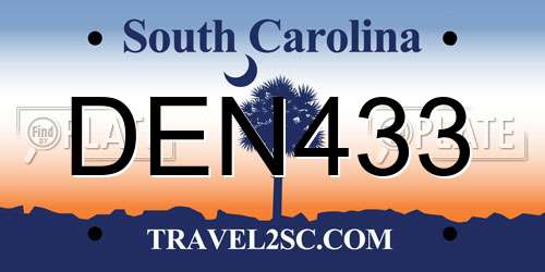 DEN433 South Carolina License Plate