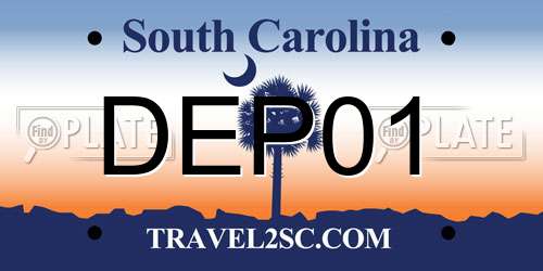 DEP01 South Carolina License Plate